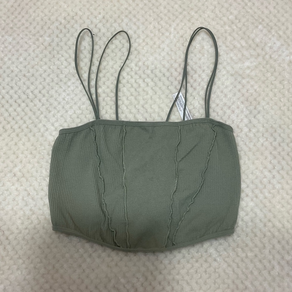 Sage green crop top - Urban Outfitters